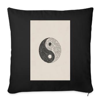 Typographie Yin Yang : Équilibre texturé - Housse de coussin décorative 45 x 45 cm - noir - Devant