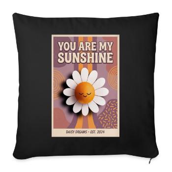 Tu es mon rayon de soleil Pop Art - Housse de coussin décorative 45 x 45 cm - noir - Devant