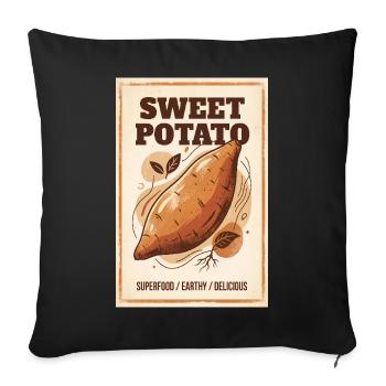 Süßkartoffel-Superfood-Druck - Sofakissenbezug 45 x 45 cm - Schwarz - Vorne