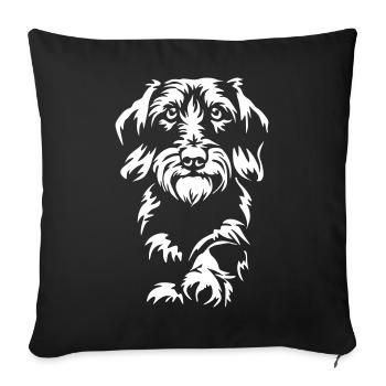 Dachshund "Black Edition" - Sofa pillowcase 17,3'' x 17,3'' (45 x 45 cm) - black - Front