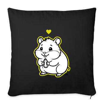 Arnold_the_Hamster - Sofakissenbezug 45 x 45 cm - Schwarz - Vorne
