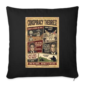 Conspiracy Theories Poster - Sofa pillowcase 17,3'' x 17,3'' (45 x 45 cm) - black - Front
