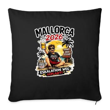 Mallorca Eskalation 2026 Geplant - Sofakissenbezug 45 x 45 cm - Schwarz - Vorne