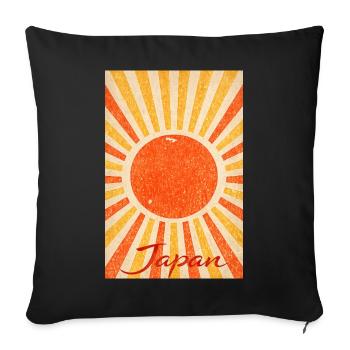 Soleil Japon Vintage - Housse de coussin décorative 45 x 45 cm - noir - Devant