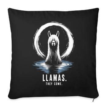 Llamas They Come Horror Llama Design - Sofa pillowcase 17,3'' x 17,3'' (45 x 45 cm) - black - Front