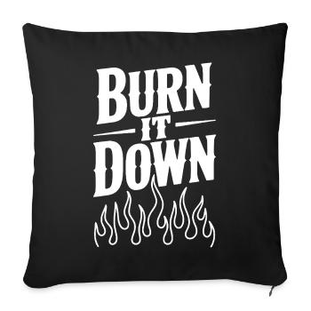 Burn it Down - Sofa pillowcase 17,3'' x 17,3'' (45 x 45 cm) - black - Front