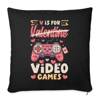 Retro Heart Valentine's Day Design Love - Sofa pillowcase 17,3'' x 17,3'' (45 x 45 cm) - black - Front