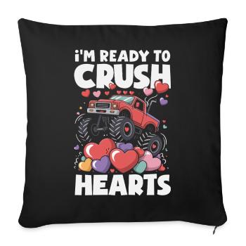 Retro Heart Valentine's Day Design Love - Sofa pillowcase 17,3'' x 17,3'' (45 x 45 cm) - black - Front