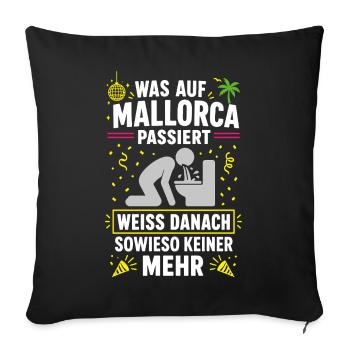 Malle 2026 Was auf Malle passiert weiß danach... - Sofakissenbezug 45 x 45 cm - Schwarz - Vorne