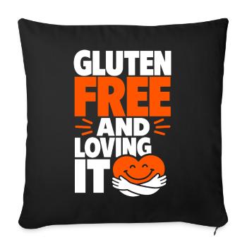 Gluten Free And Loving It Heart - Sofa pillowcase 17,3'' x 17,3'' (45 x 45 cm) - black - Front