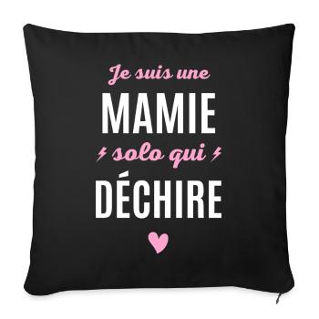 Cadeaux Mamie solo Humoristique - Housse de coussin décorative 45 x 45 cm - noir - Devant