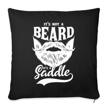 Logo vintage de Barbe à Selle - Housse de coussin décorative 45 x 45 cm - noir - Devant
