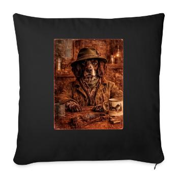 Le Maître de District - Chien Caille - Housse de coussin décorative 45 x 45 cm - noir - Devant