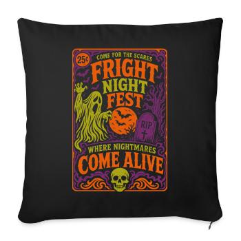 Fright Night Fest Halloween Ghost - Sofa pillowcase 17,3'' x 17,3'' (45 x 45 cm) - black - Front