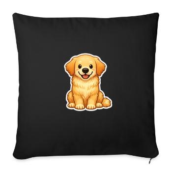 Golden Dog Family Retriever Dog Nature Love - Sofa pillowcase 17,3'' x 17,3'' (45 x 45 cm) - black - Front