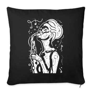 Sketch du saxophoniste - Housse de coussin décorative 45 x 45 cm - noir - Devant