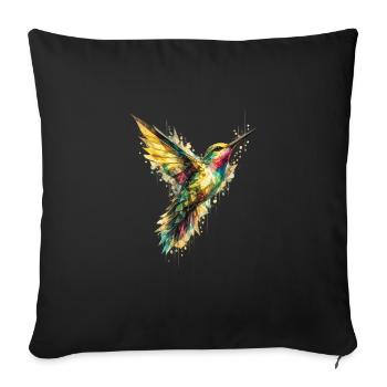 Wild Geometry Kolibris - Sofakissenbezug 45 x 45 cm - Schwarz - Vorne