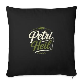 Petri Heil – Vintage Angel Shirt Fischer Angler - Sofakissenbezug 45 x 45 cm - Schwarz - Vorne