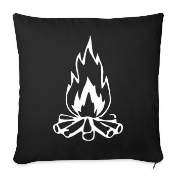 Fire Campfire Gift Fire Brigade - Housse de coussin décorative 45 x 45 cm - noir - Devant