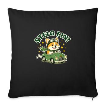 Get on board! Corgi in the car - Sofa pillowcase 17,3'' x 17,3'' (45 x 45 cm) - black - Front