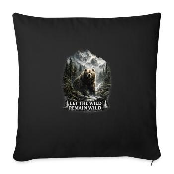 Grizzli – Nature sauvage et conservation de la nature - Housse de coussin décorative 45 x 45 cm - noir - Devant