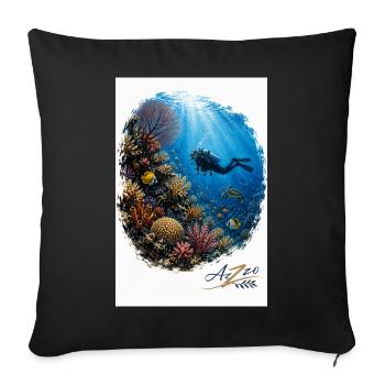 Azzo Unterwasser-Abenteuer - Sofakissenbezug 45 x 45 cm - Schwarz - Vorne