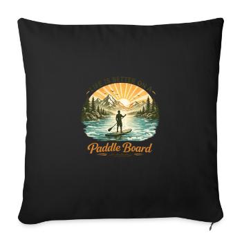 Life is Better on a Paddle Board – Vintage SUP  - Sofakissenbezug 45 x 45 cm - Schwarz - Vorne