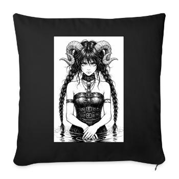 Hornige Gothic Sirene im Wasser - Sofakissenbezug 45 x 45 cm - Schwarz - Vorne
