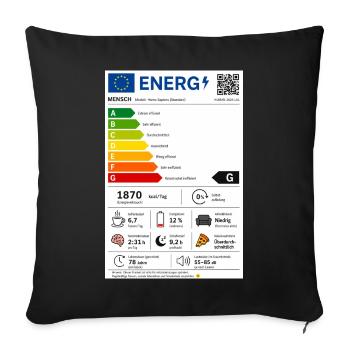 Energy - Sofakissenbezug 45 x 45 cm - Schwarz - Vorne