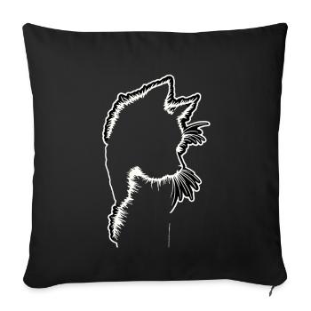 Katzensilhouette | Minimalistisches Design - Sofakissenbezug 45 x 45 cm - Schwarz - Vorne
