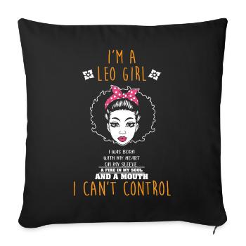 Signe du zodiaque Lion - Housse de coussin décorative 45 x 45 cm - noir - Devant