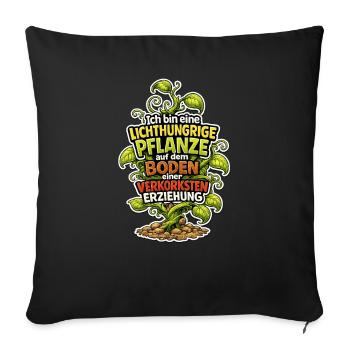 Lichthungrige Pflanze - Sofakissenbezug 45 x 45 cm - Schwarz - Vorne