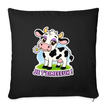Je t’aimeeeuh ! - Housse de coussin décorative 45 x 45 cm - noir - Devant