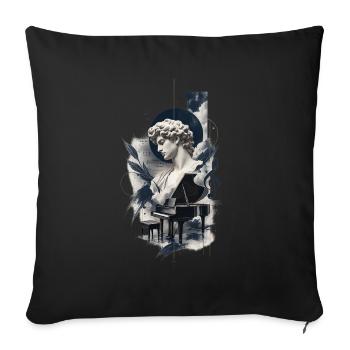 Art esthétique du piano - Housse de coussin décorative 45 x 45 cm - noir - Devant