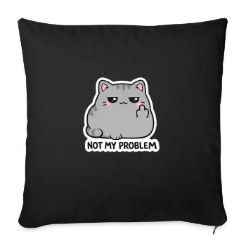 Autocollant pour chat ce n’est pas mon problème - Housse de coussin décorative 45 x 45 cm - noir - Devant