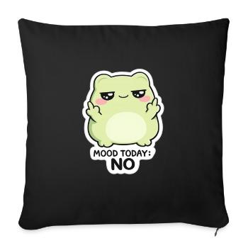 Mood Today: No – Green Kawaii Creature - Sofa pillowcase 17,3'' x 17,3'' (45 x 45 cm) - black - Front