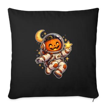 Kürbis-Astronaut - Sofakissenbezug 45 x 45 cm - Schwarz - Vorne