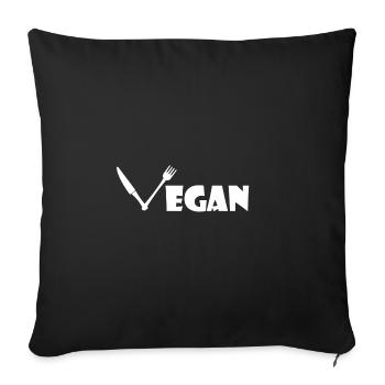 Vegan - Sofa pillowcase 17,3'' x 17,3'' (45 x 45 cm) - black - Front