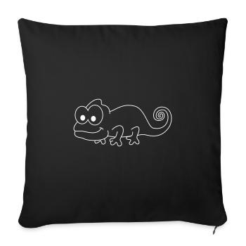 Chameleon Comic Animal - Sofa pillowcase 17,3'' x 17,3'' (45 x 45 cm) - black - Front