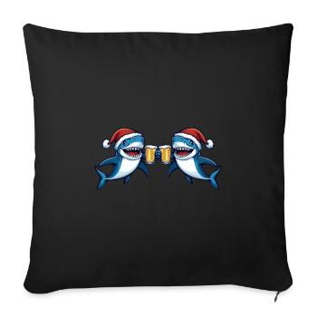 Équipe de la bière de Noël Hai - Housse de coussin décorative 45 x 45 cm - noir - Devant