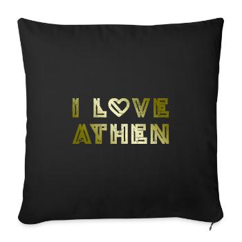 J’aime Athènes - Housse de coussin décorative 45 x 45 cm - noir - Devant