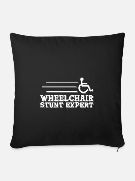 Rollstuhl Rollstuhlfahrer - Sofakissenbezug 45 x 45 cm - Schwarz