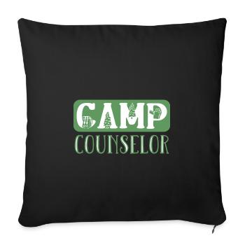 Tent Camp Manager Summer Camp - Sofa pillowcase 17,3'' x 17,3'' (45 x 45 cm) - black - Front
