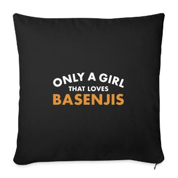 Chien Seulement Une Fille Qui Aime Basenji - Housse de coussin décorative 45 x 45 cm - noir - Devant