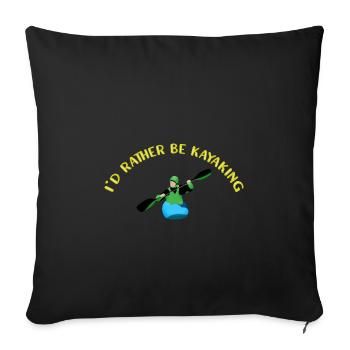 Kayak Kayaking - Housse de coussin décorative 45 x 45 cm - noir - Devant