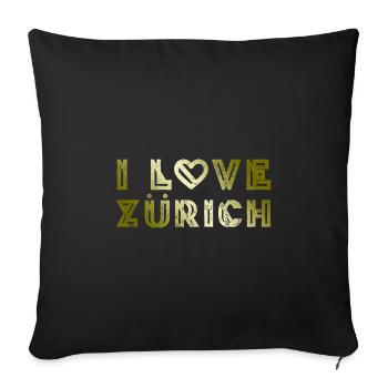 I Love Zurich - Sofa pillowcase 17,3'' x 17,3'' (45 x 45 cm) - black - Front