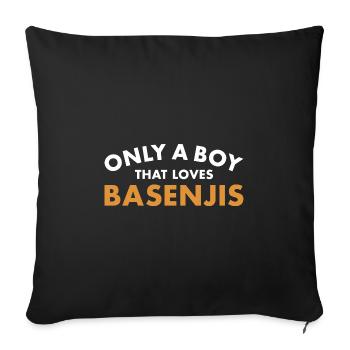 Chien seulement un garçon qui aime Basenji - Housse de coussin décorative 45 x 45 cm - noir - Devant
