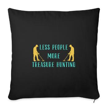 Treasure Hunter Treasure Hunt Metal Detector - Sofa pillowcase 17,3'' x 17,3'' (45 x 45 cm) - black - Front