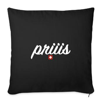 priis | Schnupftabak, schnupfen, Schweiz, Dialekt - Sofakissenbezug 45 x 45 cm - Schwarz - Vorne