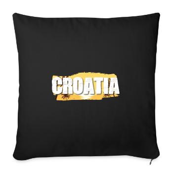 Croatia - Sofa pillowcase 17,3'' x 17,3'' (45 x 45 cm) - black - Front
